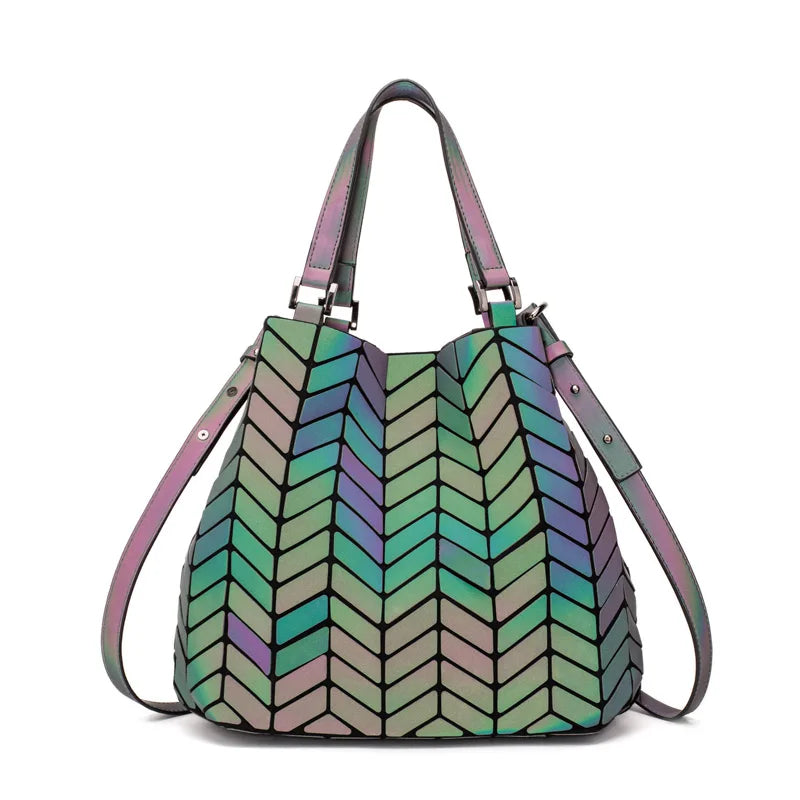 Sac Géométrique Reflet Lumineux Pliable pour Femmes (2025)