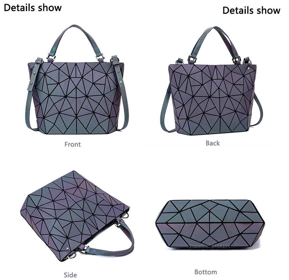 Sac Géométrique Reflet Lumineux Pliable pour Femmes (2025)