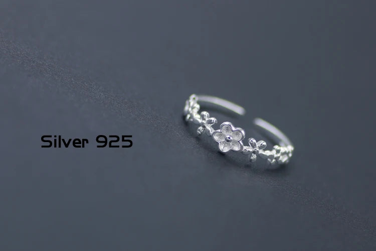 REETI 925 bagues en argent Sterling pour femmes petite fleur anneau ouvert Style dame prévenir l'allergie bijoux en argent Sterling
