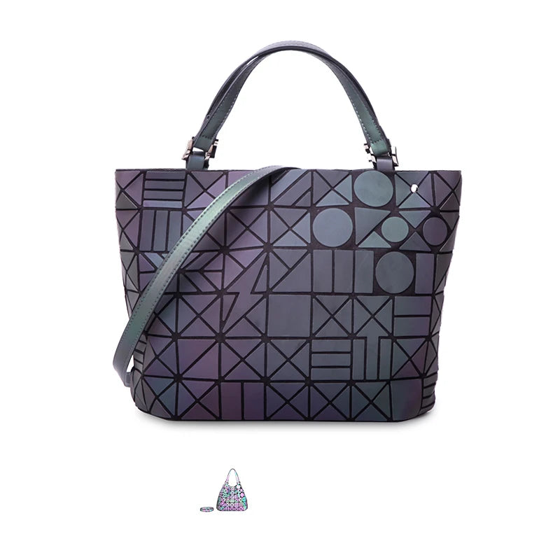 Sac Géométrique Reflet Lumineux Pliable pour Femmes (2025)