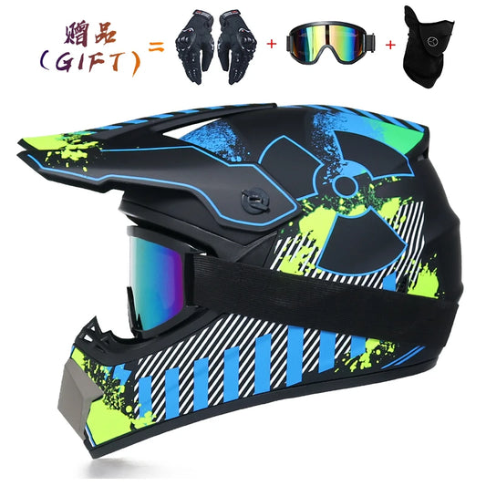 Envoyer 3 pièces cadeau casque de moto enfants casque tout-terrain vélo descente AM DH casque de cross capacete motocross casco