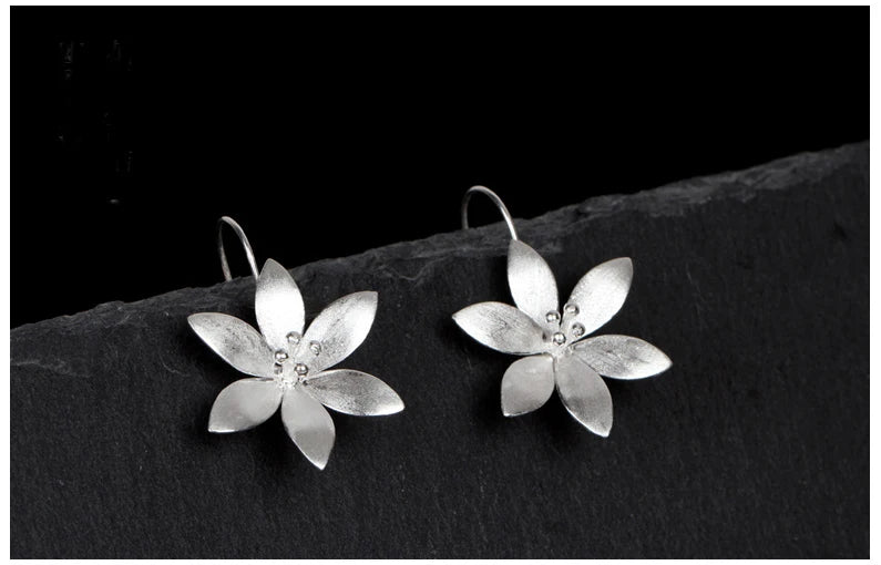 Boucles d’oreilles femmes REETI EZ88 – Argent sterling 925, motif plante, tendance et légères