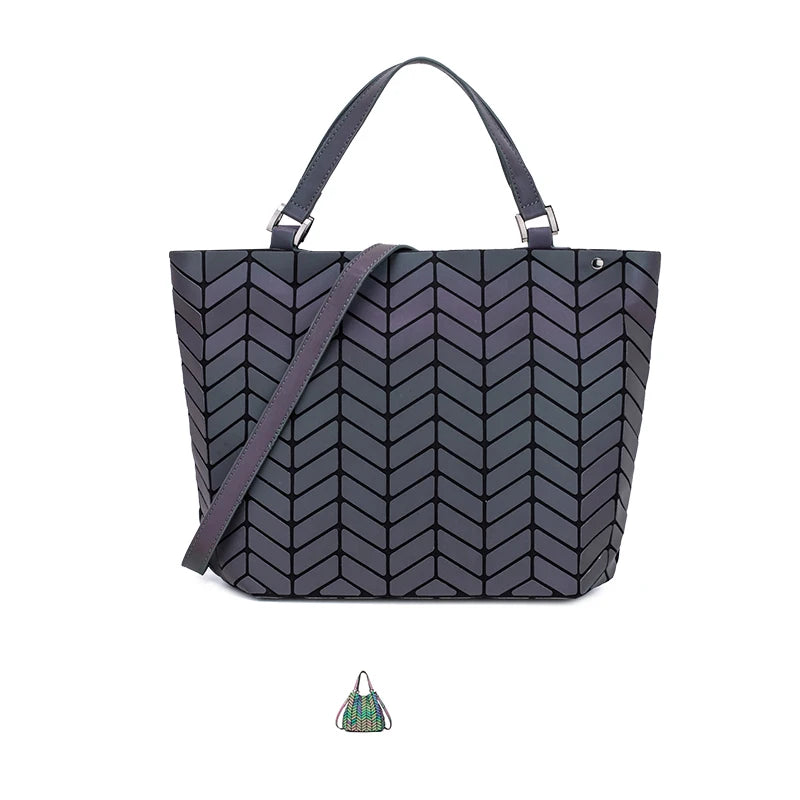 Sac Géométrique Reflet Lumineux Pliable pour Femmes (2025)