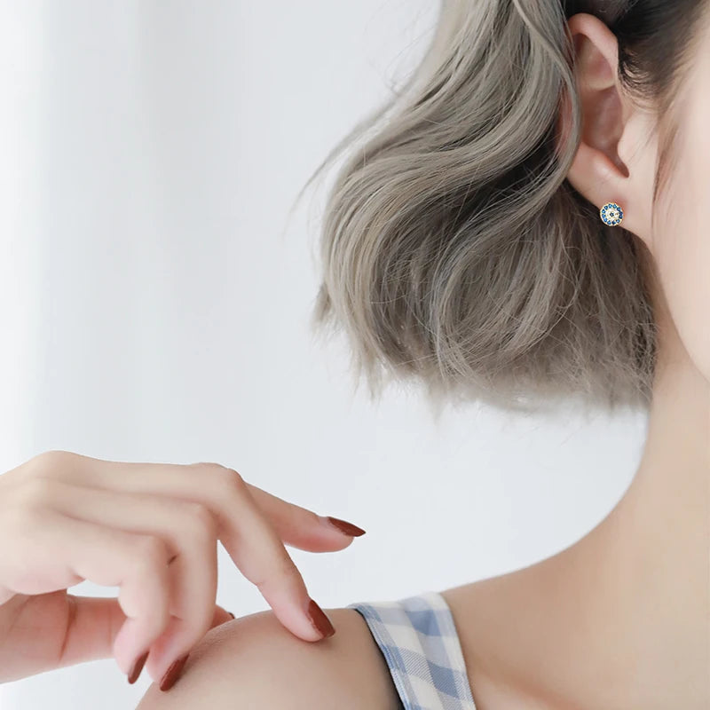Boucles d'oreilles œil de démon en argent regardé 925 pour femmes, bijoux de personnalité à la mode pour dames, tendance