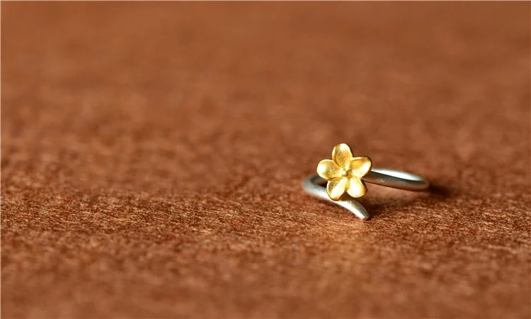 Bagues ouvertes en argent Sterling 925 pour femmes, bijoux à fleurs, hypoallergéniques, à la mode, pour filles