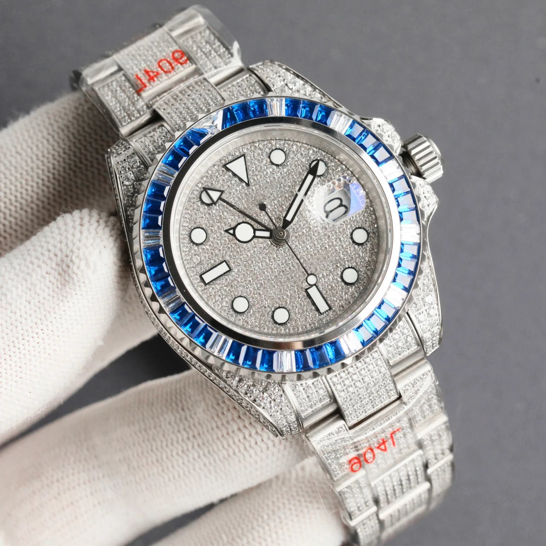 đ Montre MĂ©canique Unisexe en Acier â Ădition Luxe Moissanite