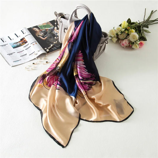 🧣 Foulard en Soie RUNMEIFA – Élégance d’Été & Style Luxe