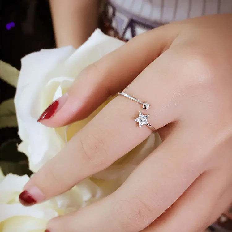 Bagues ouvertes en argent Sterling 925 et zircon pour femmes, bijoux à la mode, prévention des allergies