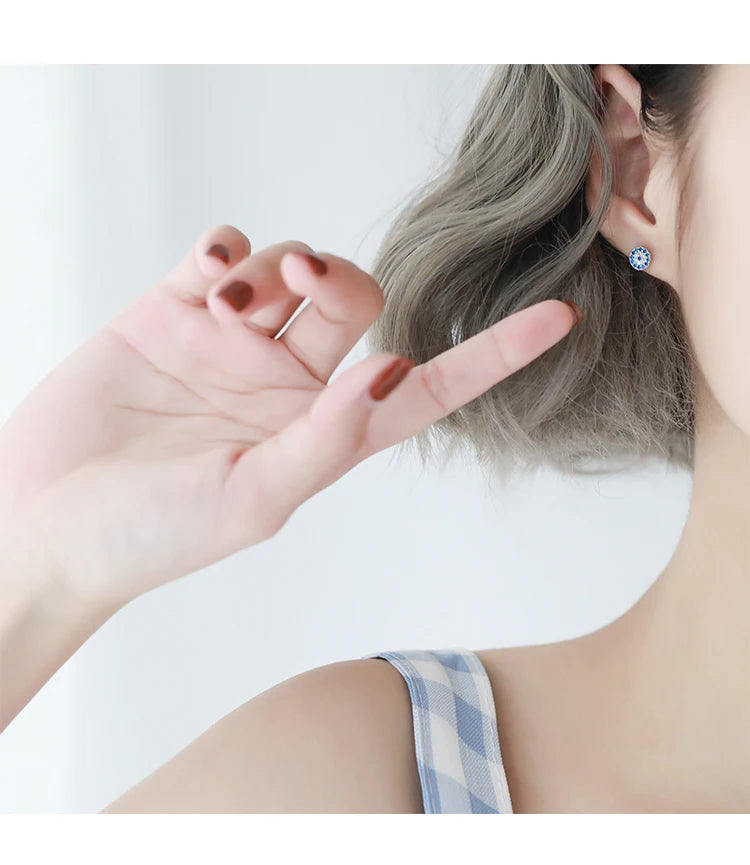 Boucles d'oreilles œil de démon en argent regardé 925 pour femmes, bijoux de personnalité à la mode pour dames, tendance
