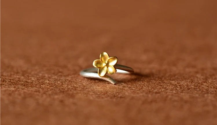 Bagues ouvertes en argent Sterling 925 pour femmes, bijoux à fleurs, hypoallergéniques, à la mode, pour filles
