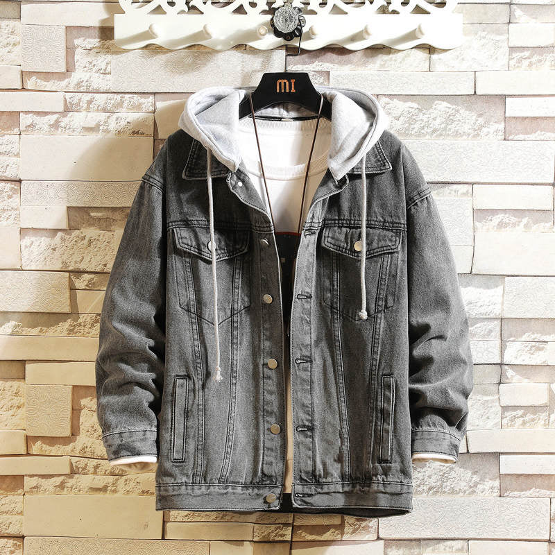 Veste en denim homme FAVOCENT avec capuche détachable – Printemps/AutomneVeste en denim homme FAVOCENT avec capuche détachable – Printemps/Automne