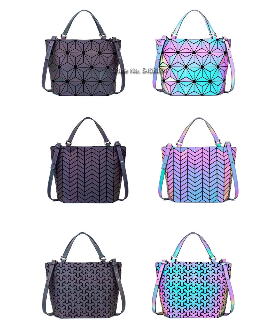 Sac Géométrique Reflet Lumineux Pliable pour Femmes (2025)