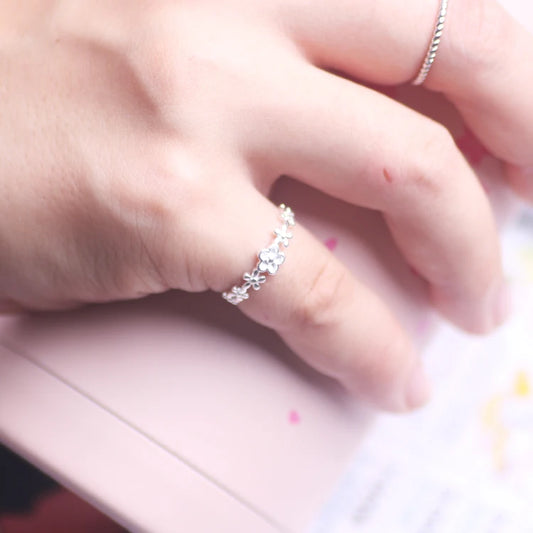 REETI 925 bagues en argent Sterling pour femmes petite fleur anneau ouvert Style dame prévenir l'allergie bijoux en argent Sterling