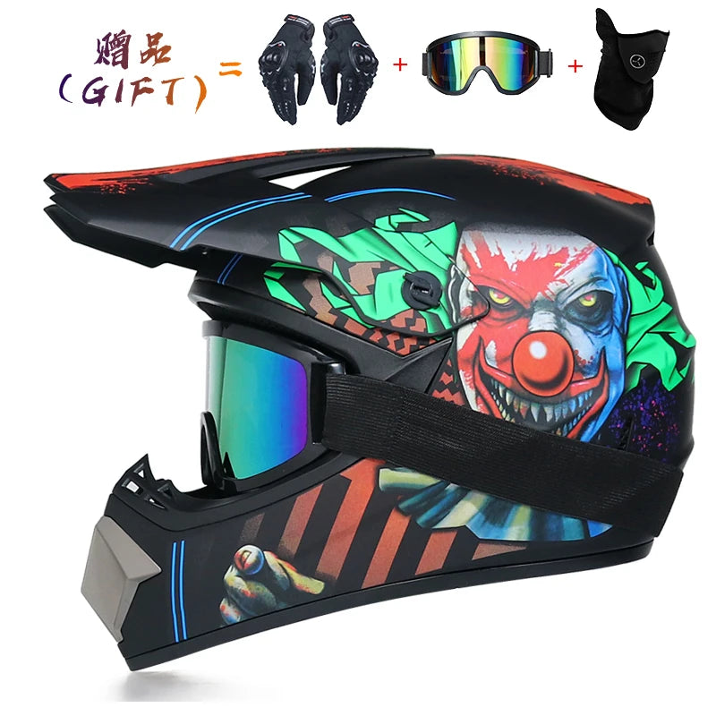 Envoyer 3 pièces cadeau casque de moto enfants casque tout-terrain vélo descente AM DH casque de cross capacete motocross casco