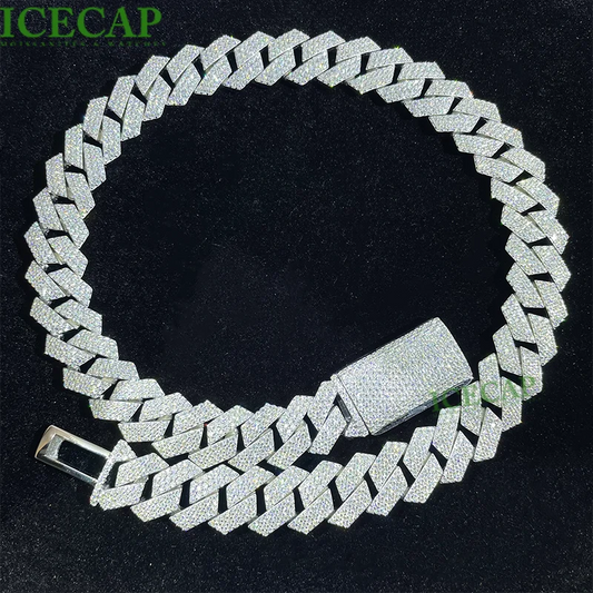 Collier Moissanite Hip-Hop – Argent Massif Plaqué Or ou Argent