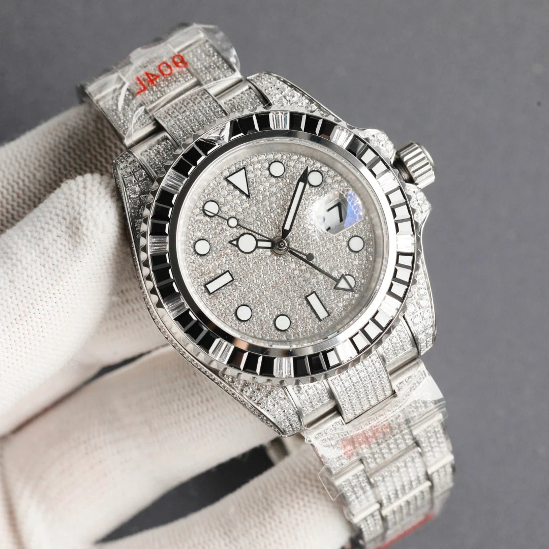 đ Montre MĂ©canique Unisexe en Acier â Ădition Luxe Moissanite