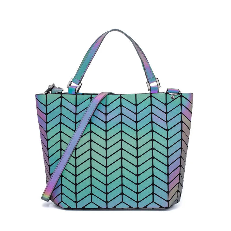 Sac Géométrique Reflet Lumineux Pliable pour Femmes (2025)
