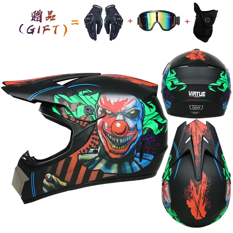 Envoyer 3 pièces cadeau casque de moto enfants casque tout-terrain vélo descente AM DH casque de cross capacete motocross casco