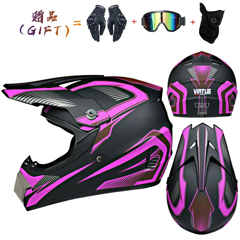 Envoyer 3 pièces cadeau casque de moto enfants casque tout-terrain vélo descente AM DH casque de cross capacete motocross casco