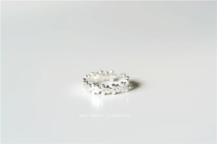 REETI 925 bagues en argent Sterling pour femmes fleur bague ouverte Style dame prévenir l'allergie bijoux en argent Sterling
