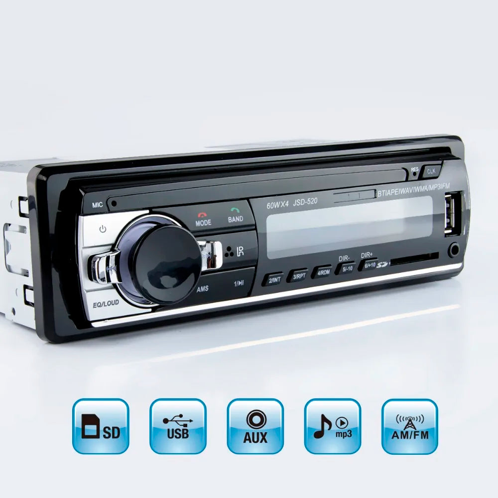 Autoradio Hippcron 1DIN Bluetooth – Lecteur MP3 Stéréo 60W x 4 avec USB/SD/AUX/FM