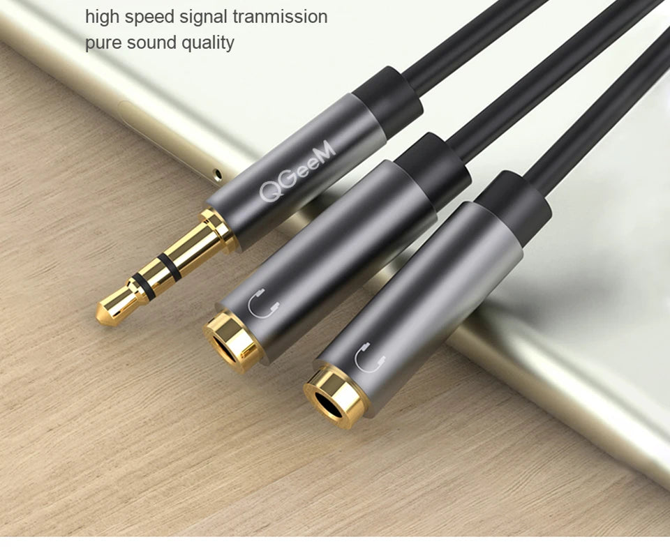 🔊 QGeeM Splitter Audio 3.5mm – Partagez Votre Son en Toute Simplicité ! 🎧🔗