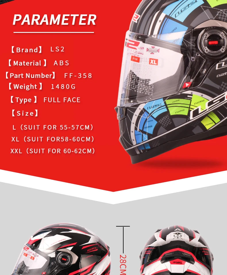 Casque Moto LS2 Intégral ABS – Certifié ECE R22.05 – Léger & Sécurisé