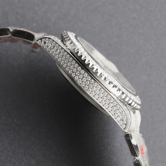 💎 Montre Mécanique Unisexe en Acier – Édition Luxe Moissanite