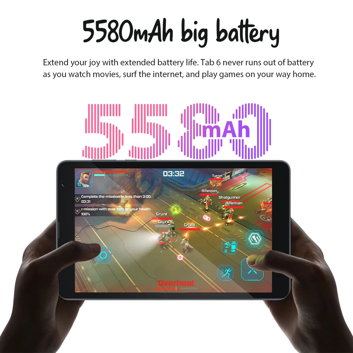 Blackview-Tablette Tab 6 Android 11, 8 ", 3 Go, 32 Go, 5580mAh, 4G, WiFi, Permanence, Tablettes d'appel téléphonique, Kindle Ebook