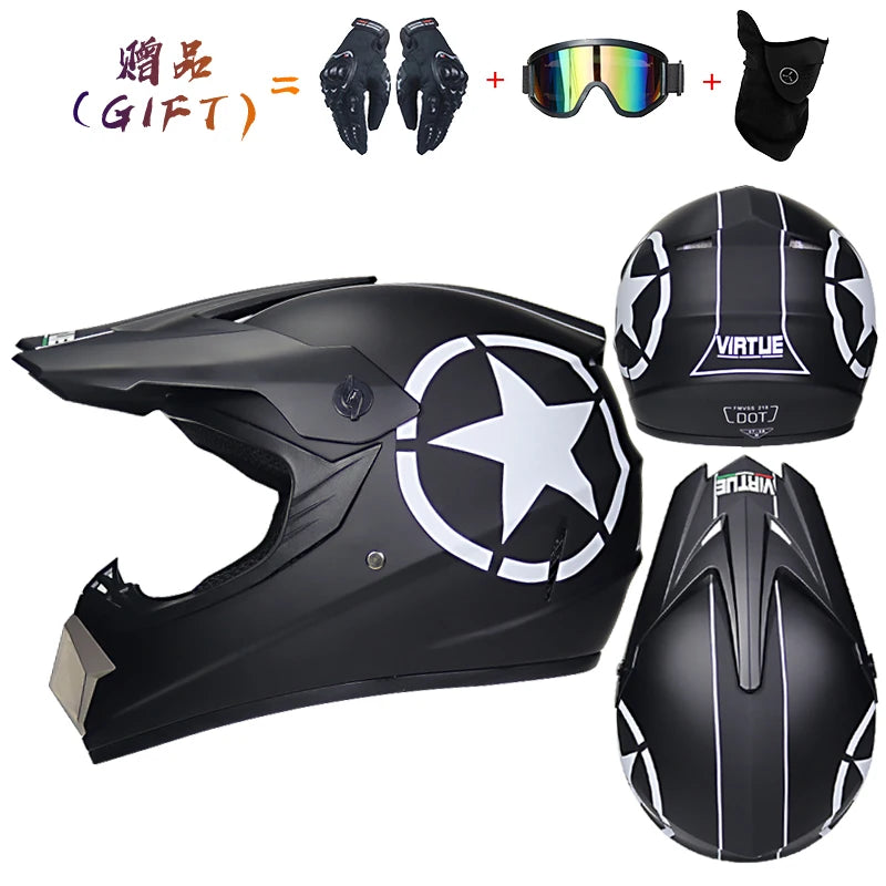Envoyer 3 pièces cadeau casque de moto enfants casque tout-terrain vélo descente AM DH casque de cross capacete motocross casco