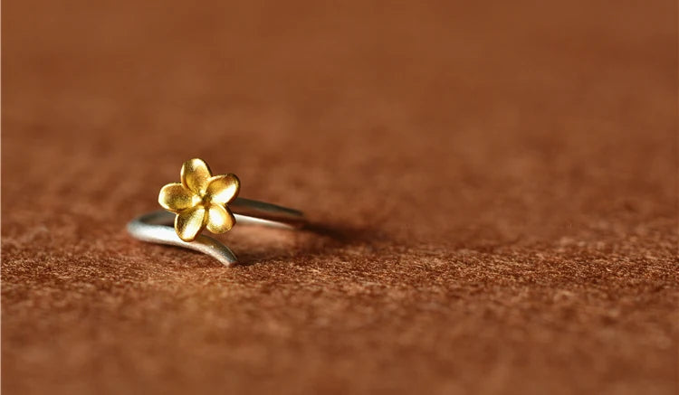 Bagues ouvertes en argent Sterling 925 pour femmes, bijoux à fleurs, hypoallergéniques, à la mode, pour filles