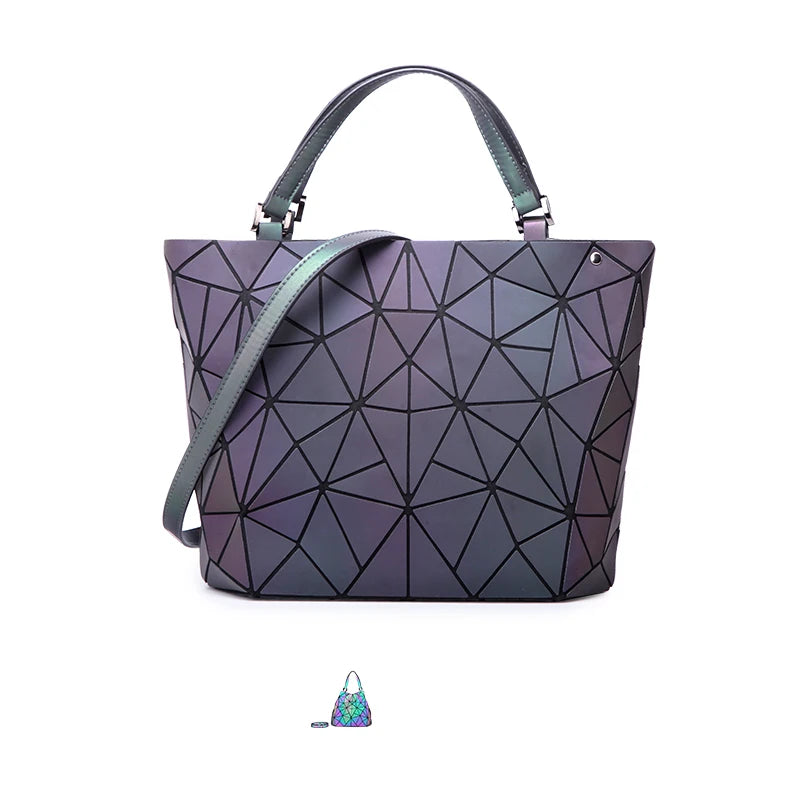 Sac Géométrique Reflet Lumineux Pliable pour Femmes (2025)