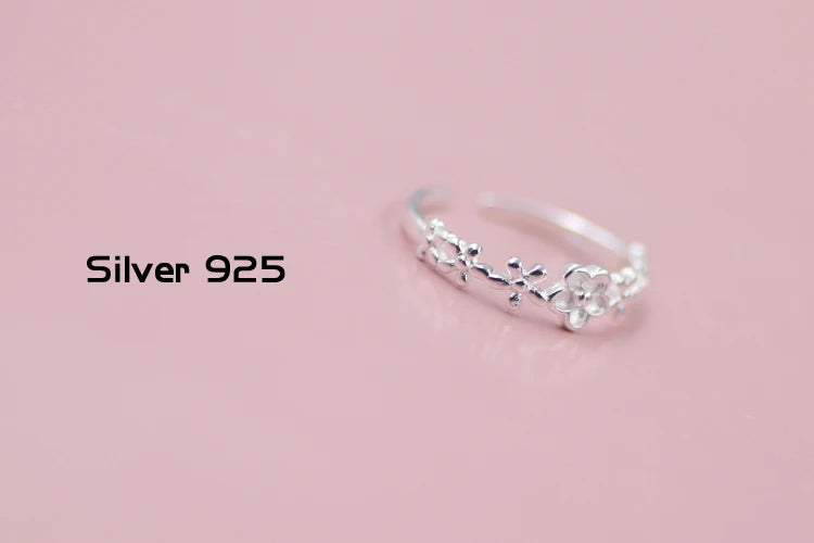 REETI 925 bagues en argent Sterling pour femmes petite fleur anneau ouvert Style dame prévenir l'allergie bijoux en argent Sterling