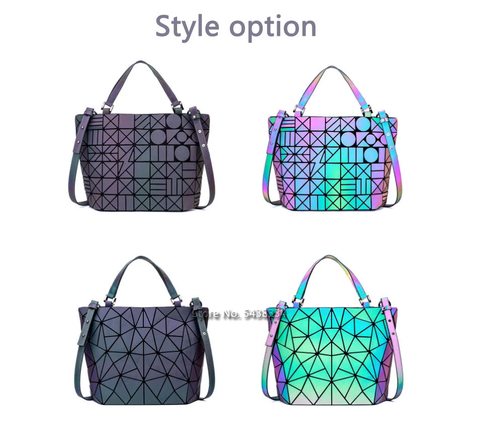 Sac Géométrique Reflet Lumineux Pliable pour Femmes (2025)