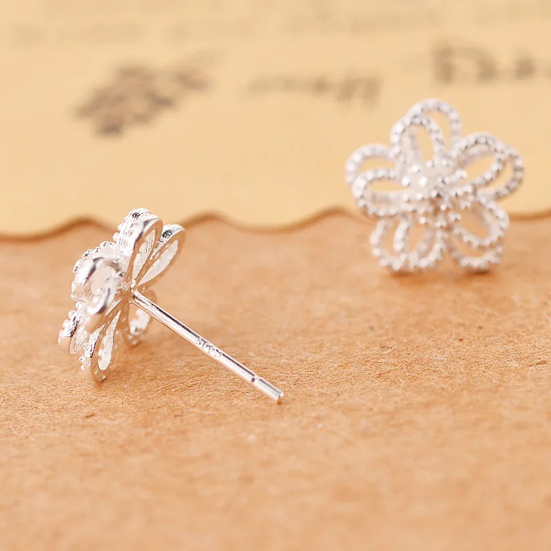 REETI 925 boucles d'oreilles en argent sterling fleur pour femmes bijoux de mariage élégants pendientes mujer moda 2019 Brincos