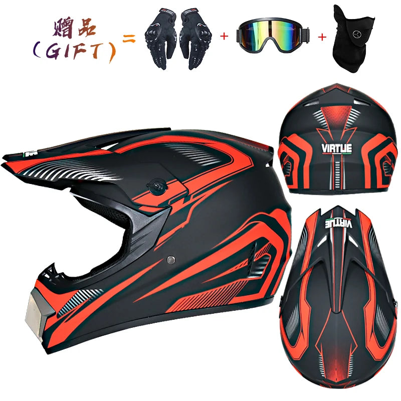 Envoyer 3 pièces cadeau casque de moto enfants casque tout-terrain vélo descente AM DH casque de cross capacete motocross casco