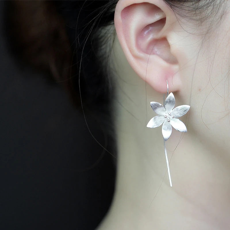 Boucles d'oreilles longues en argent sterling 925 pour femmes, élégantes, pour prévenir les allergies, nouveau Design, bijoux à la mode