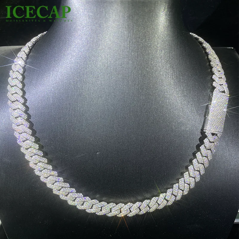 Collier Moissanite Hip-Hop – Argent Massif Plaqué Or ou Argent