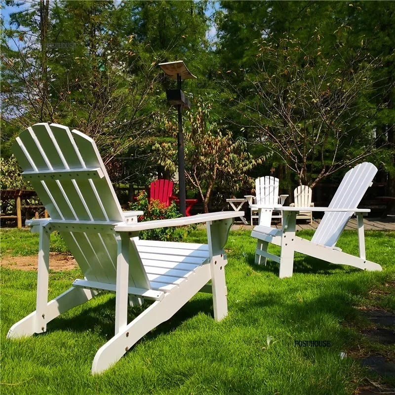 Ensemble de meubles de jardin avec dossier nordique en bois massif, ensemble de Table et chaises d'extérieur rétro, canapé de cour extérieure, chaise longue