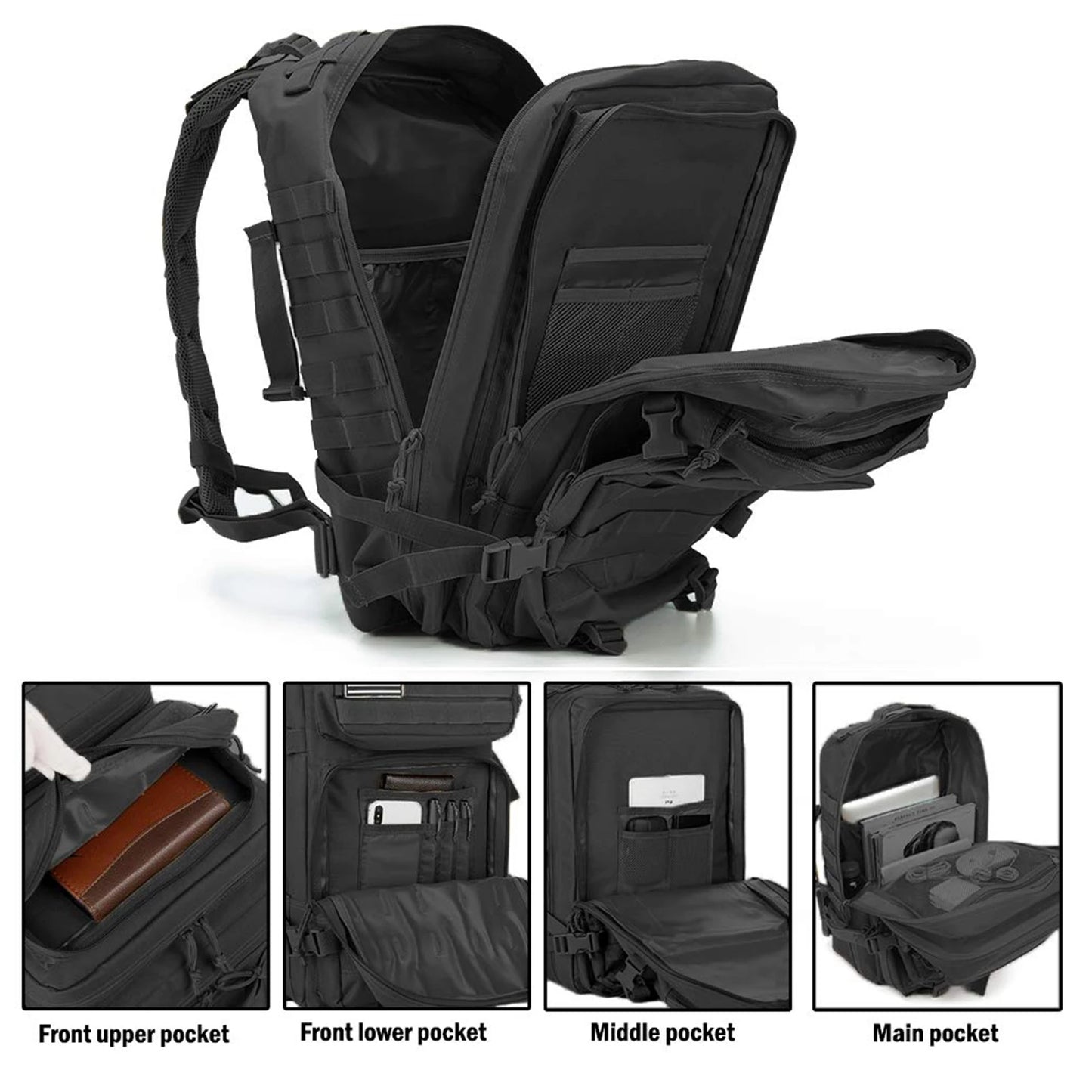 Sac à Dos Tactique 45L REDAPRIC – Résistant, Étanche et Modulable