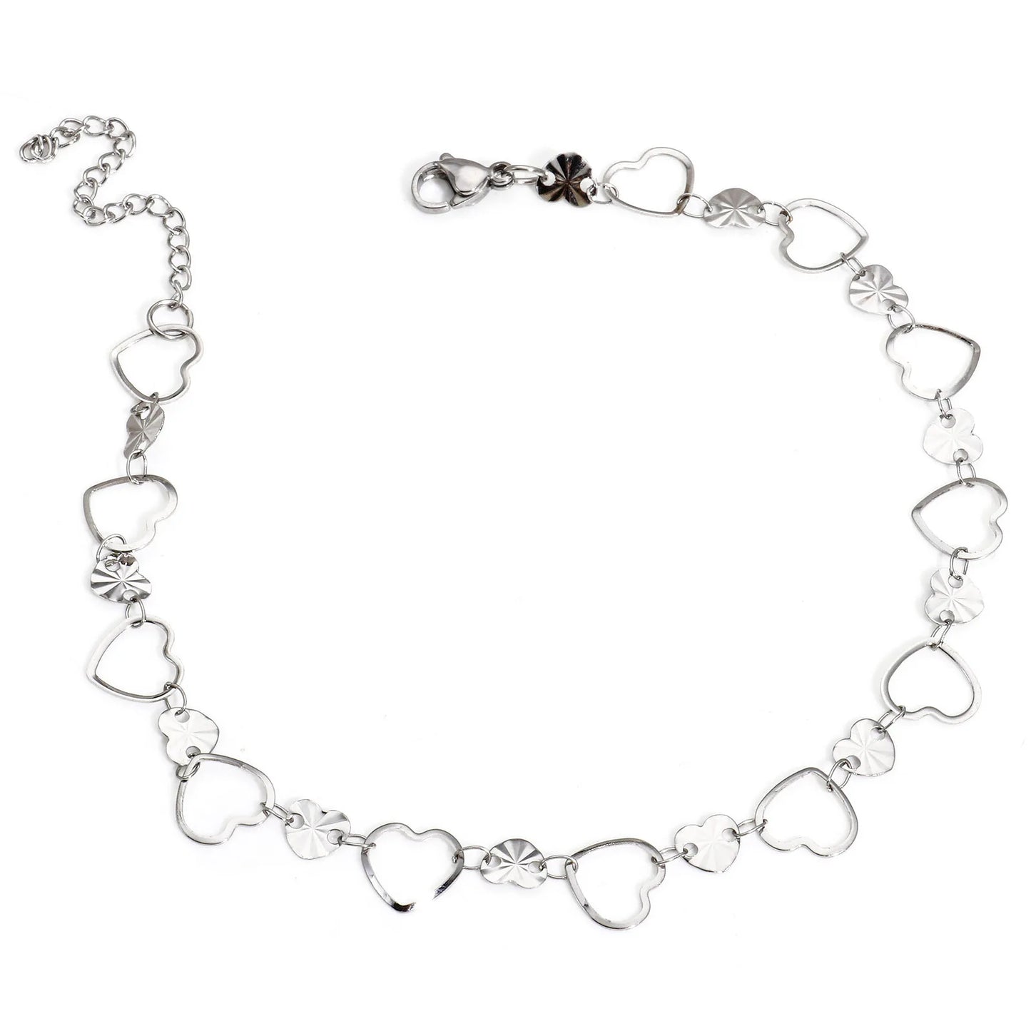 Bracelet de cheville en acier inoxydable 304 pour femmes, chaîne à maillons faite à la main, couleur argent, chaîne de jambe, pied, bijoux cadeau, 1 pièce