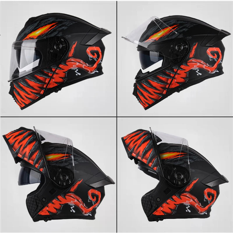 Uchoose-d'expériences intégraux approuvés DOT pour hommes et femmes, équipement de protection contre les collisions, casque rabattable pour moto, double pare-soleil