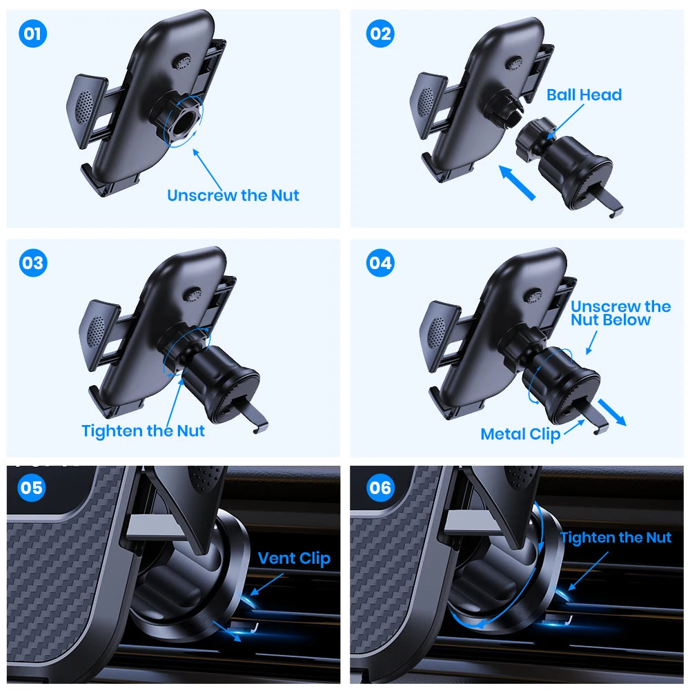 Support Téléphone Voiture TOPK – Clip Ventilation avec Verrouillage Automatique