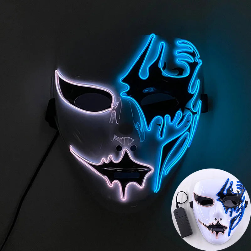 Masque Shuffle Lumineux – Cosplay Demon Slayer et Accessoire Halloween