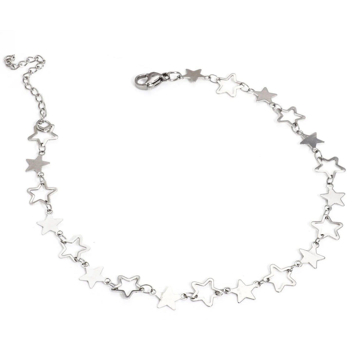 Bracelet de cheville en acier inoxydable 304 pour femmes, chaîne à maillons faite à la main, couleur argent, chaîne de jambe, pied, bijoux cadeau, 1 pièce