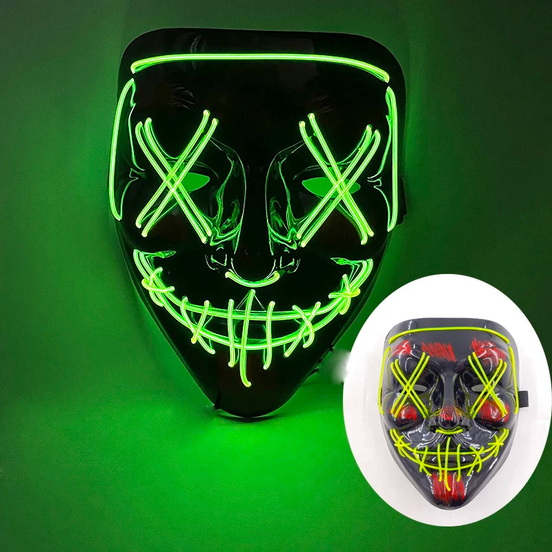 Masque Shuffle Lumineux – Cosplay Demon Slayer et Accessoire Halloween
