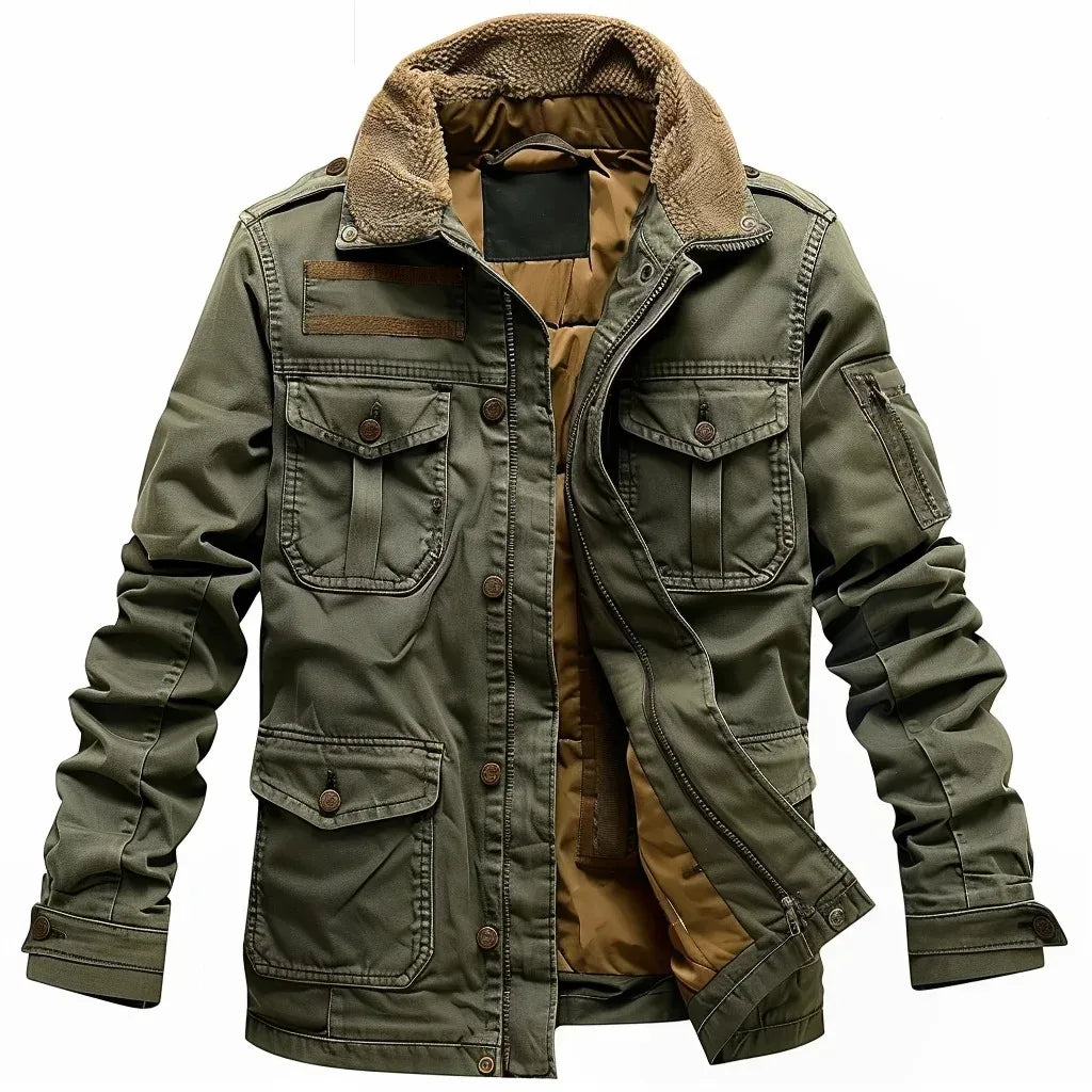 Veste militaire homme M65 – Style militaire, capuche cachée et poches pratiques