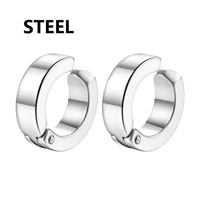 Boucles d'oreilles à tige magnétique en acier inoxydable pour hommes et femmes, ensemble de boucles d'oreilles à clip non ichi, aimant CZ blanc unisexe, cadeau de bijoux, 1 paire