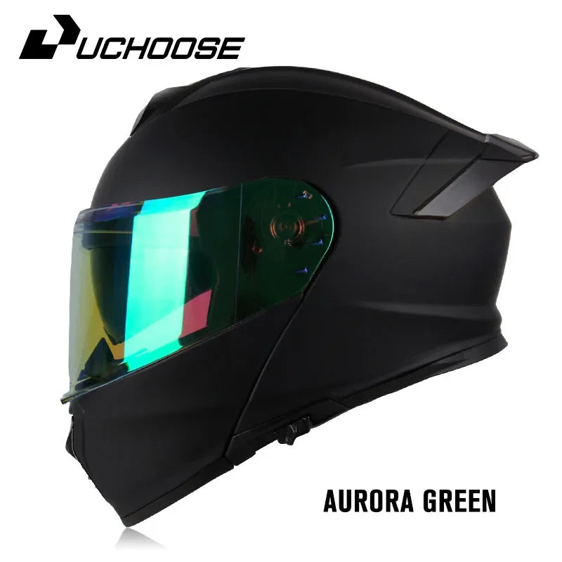 Uchoose-d'expériences intégraux approuvés DOT pour hommes et femmes, équipement de protection contre les collisions, casque rabattable pour moto, double pare-soleil