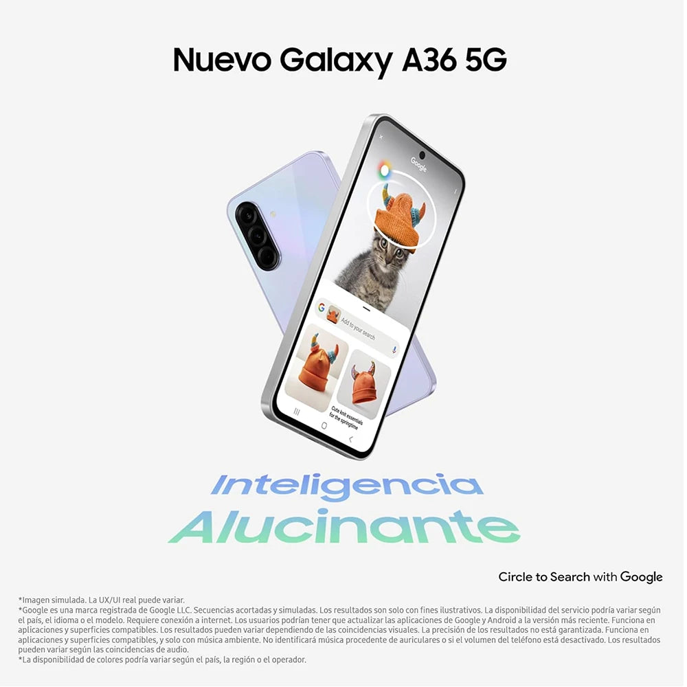 Samsung Galaxy A36 5G Smartphone Snapdragon 6 Gen 3 Écran Super AMOLED 6,7", 120 Hz, appareil photo 50 Mpx, 5 000 mAh, 45 W, NFC, IP67